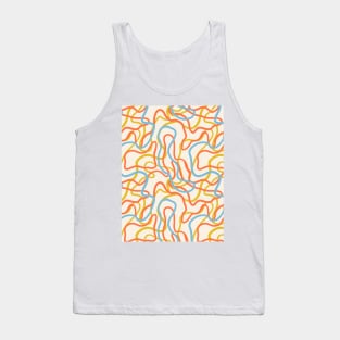 Abstract curvy lines pattern in off white Tank Top